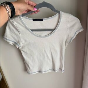 Brandy Melville Gray Fitted Crop T-Shirt